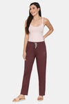 Rosaline Spatial Speckle Knit Cotton Pyjama - Grape Wine — thumbnail 4